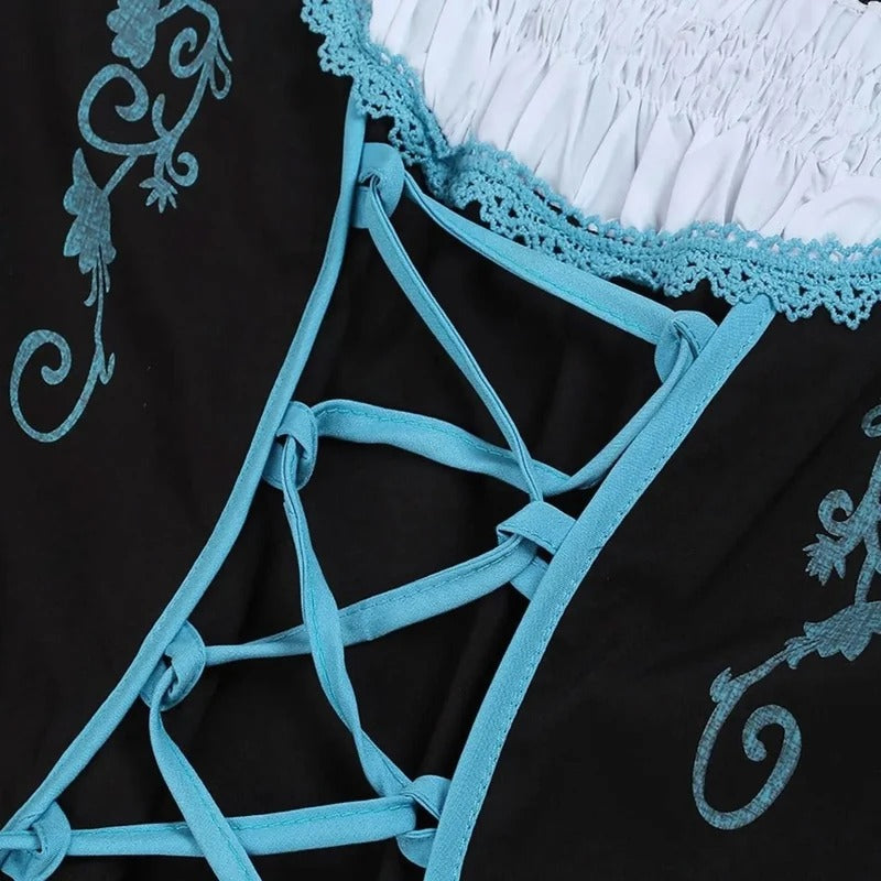 Adelheid | Damen Oktoberfest Dirndl mit Blusen Detail und Kontrast Design