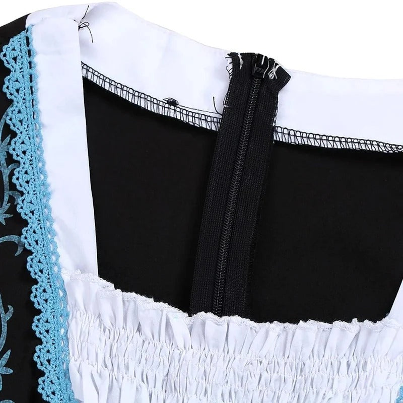 Adelheid | Damen Oktoberfest Dirndl mit Blusen Detail und Kontrast Design