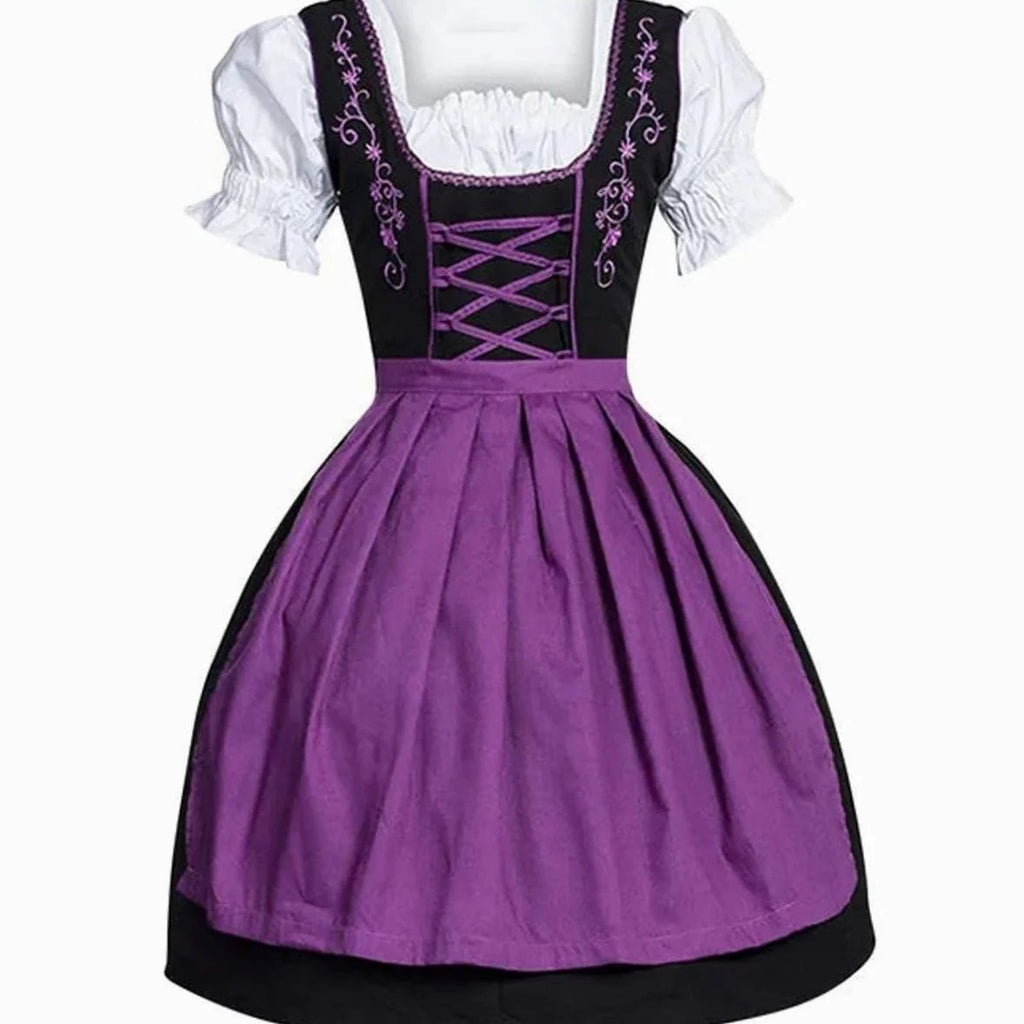 Adelheid | Damen Oktoberfest Dirndl mit Blusen Detail und Kontrast Design