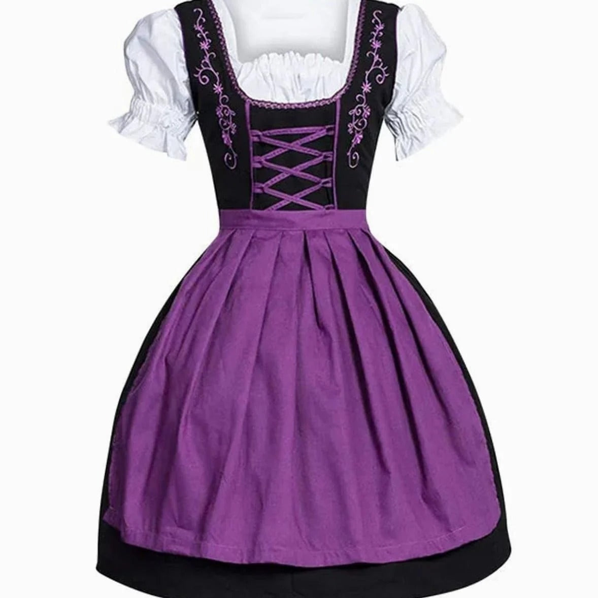 Adelheid | Damen Oktoberfest Dirndl mit Blusen Detail und Kontrast Design