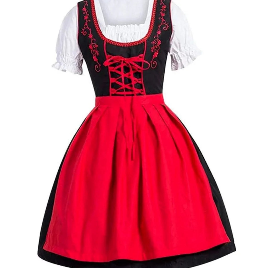 Adelheid | Damen Oktoberfest Dirndl mit Blusen Detail und Kontrast Design