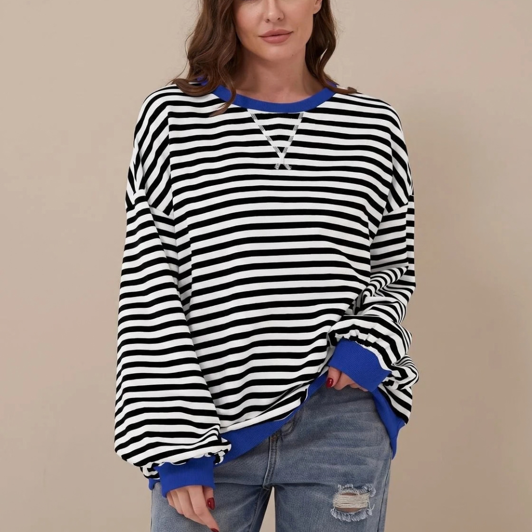 Adelheid | Damen Retro Pullover mit Streifen und Langarm