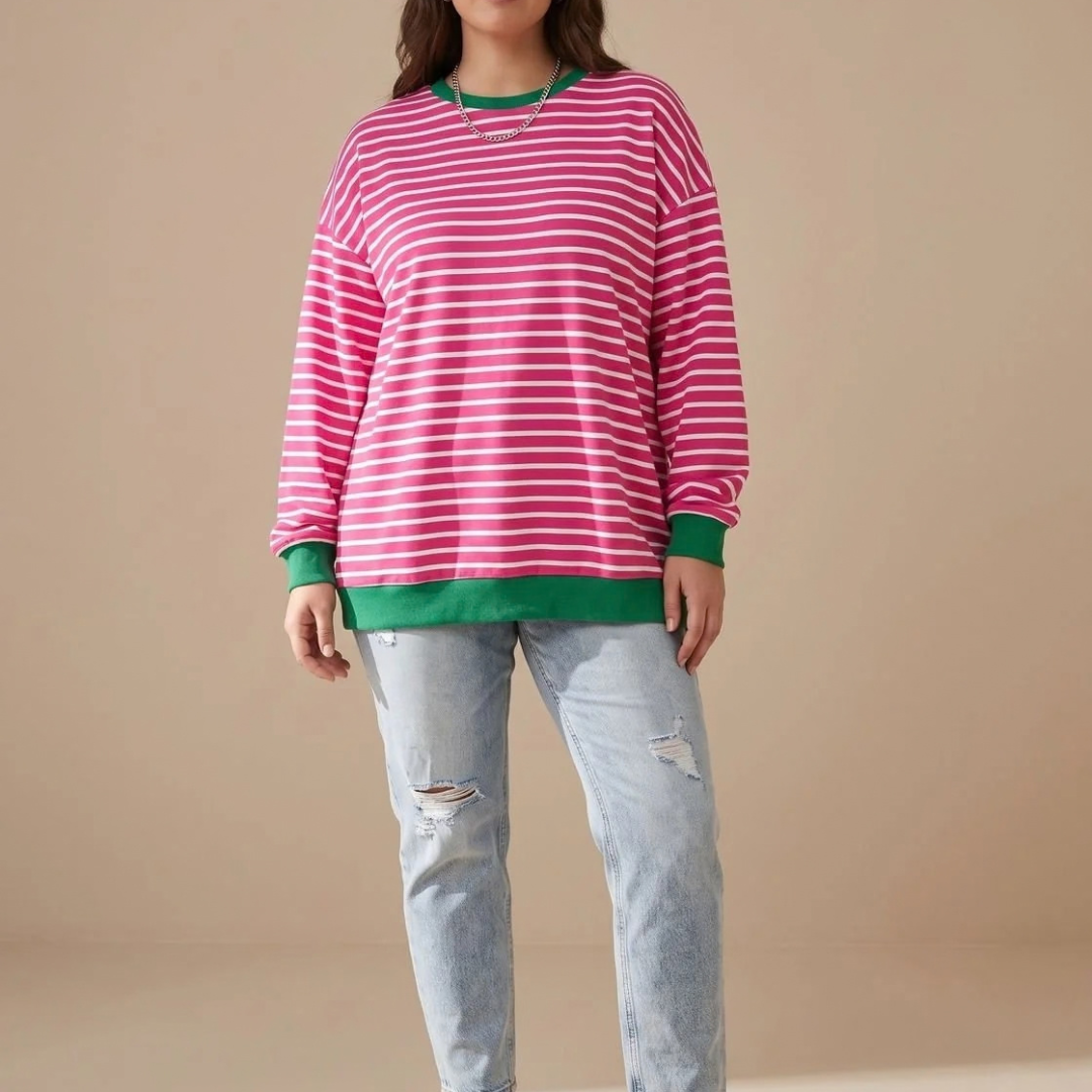 Adelheid | Damen Retro Pullover mit Streifen und Langarm