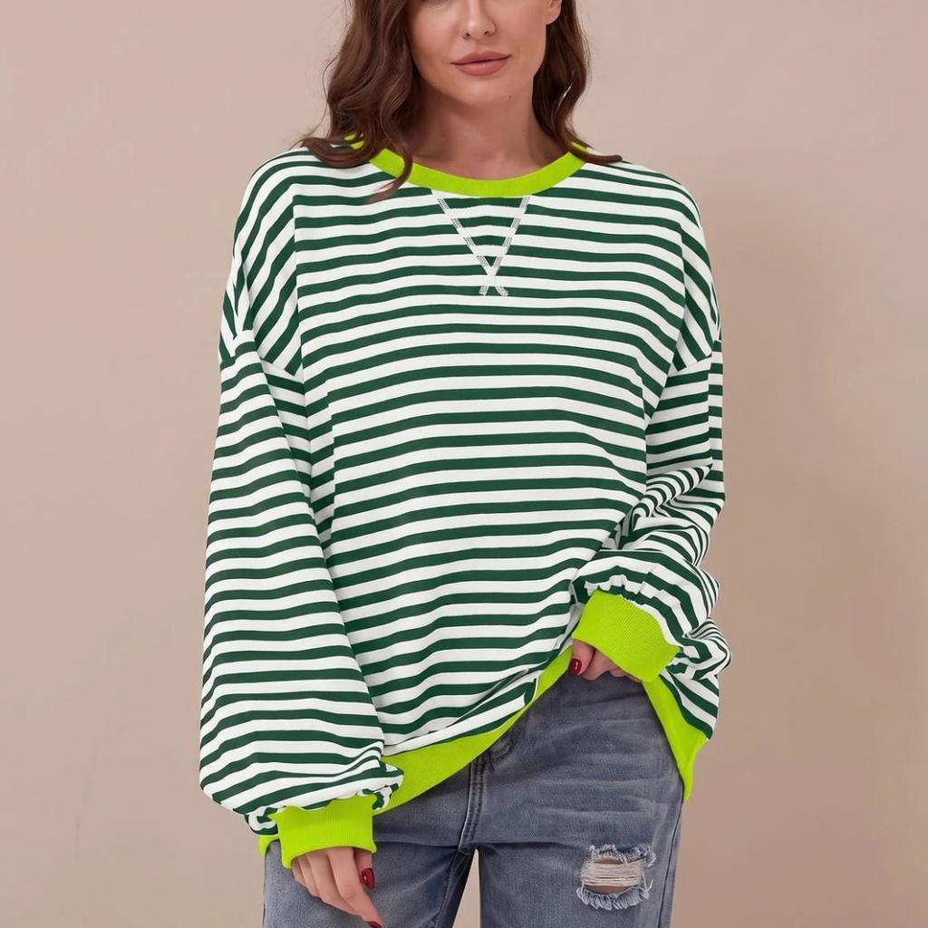 Adelheid | Damen Retro Pullover mit Streifen und Langarm
