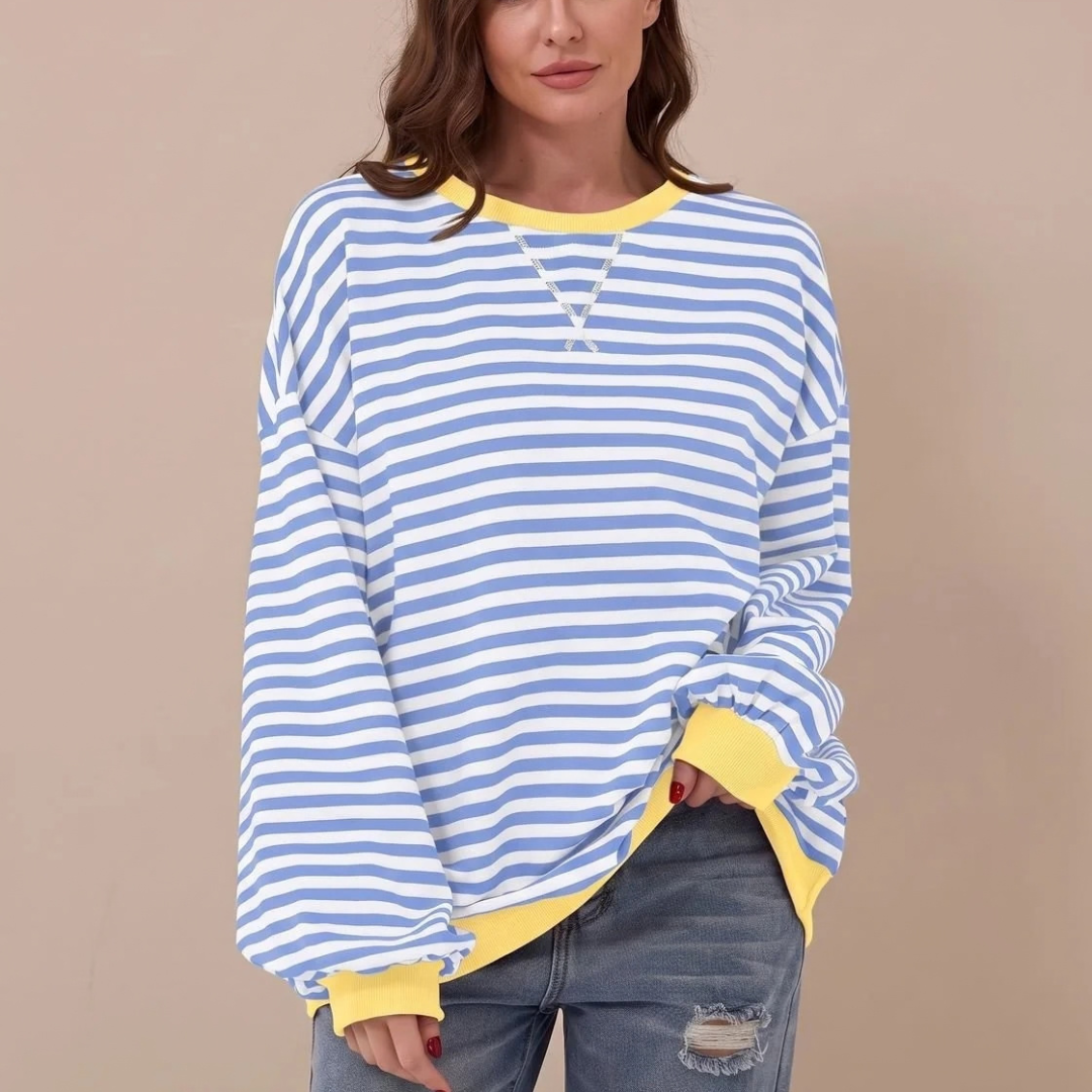 Adelheid | Damen Retro Pullover mit Streifen und Langarm