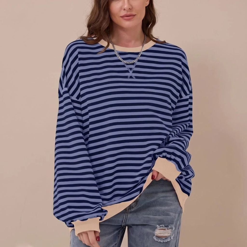 Adelheid | Damen Retro Pullover mit Streifen und Langarm