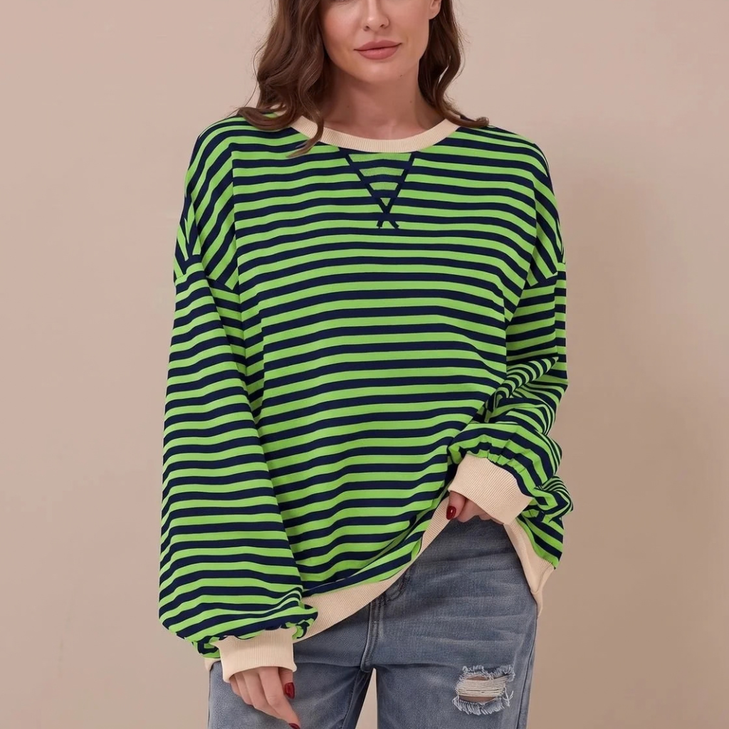Adelheid | Damen Retro Pullover mit Streifen und Langarm