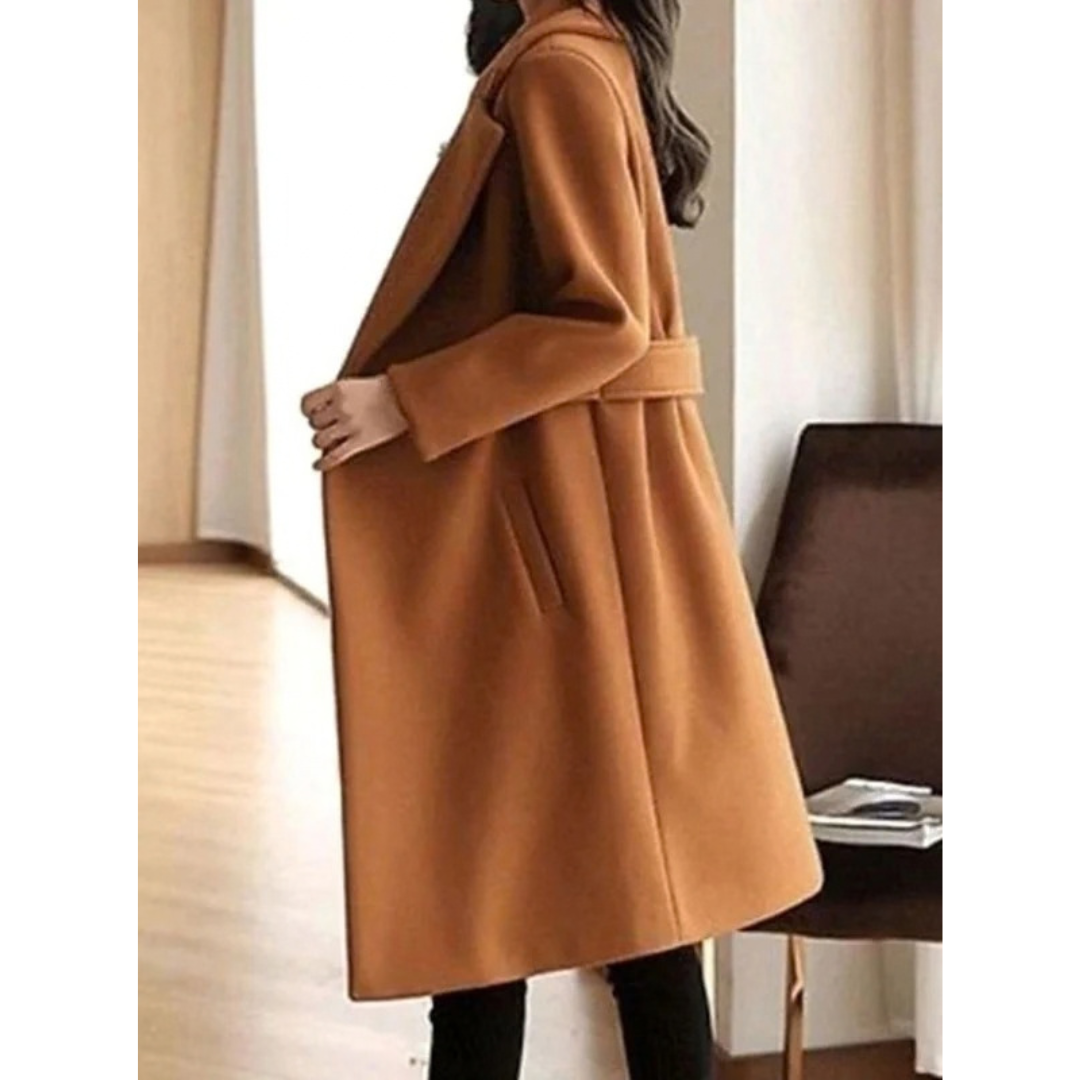 Adriana | Damen Winterjacke mit langem Design und Gürtel
