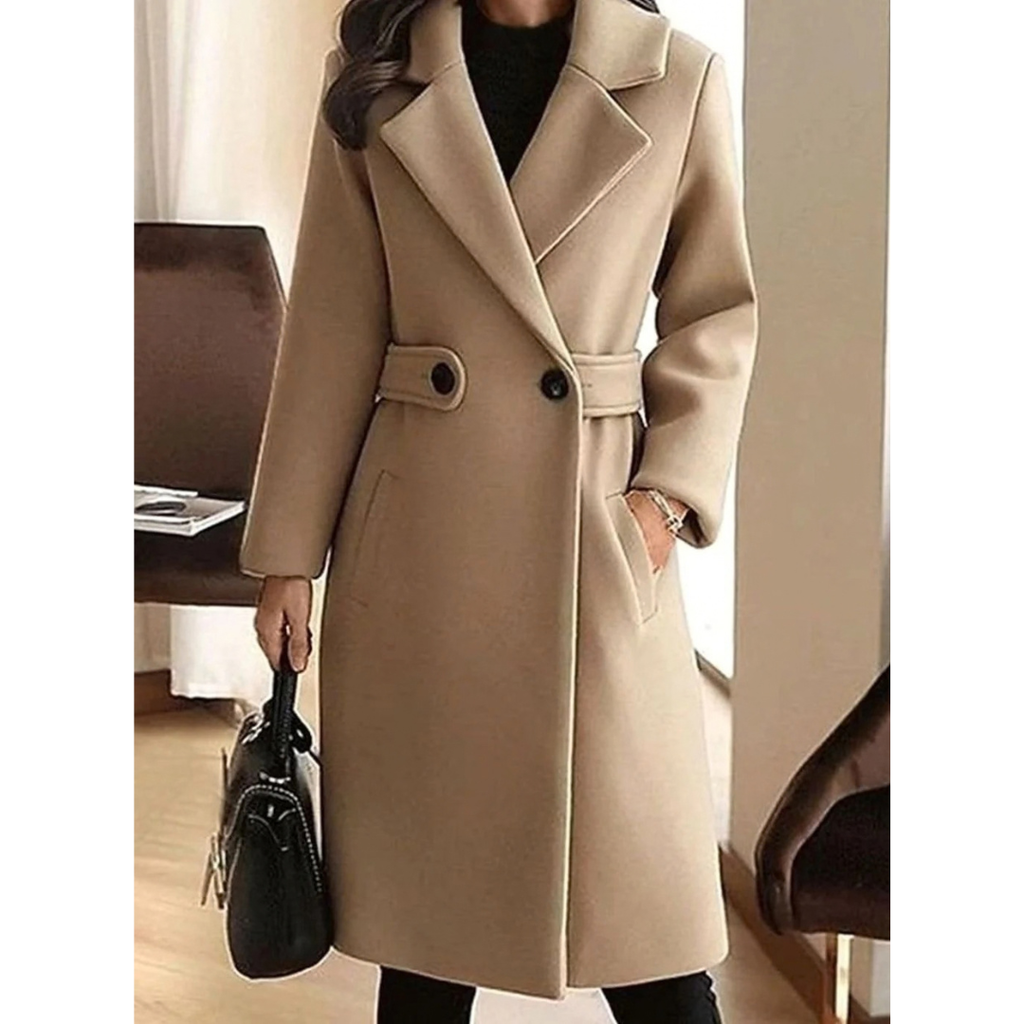 Adriana | Damen Winterjacke mit langem Design und Gürtel