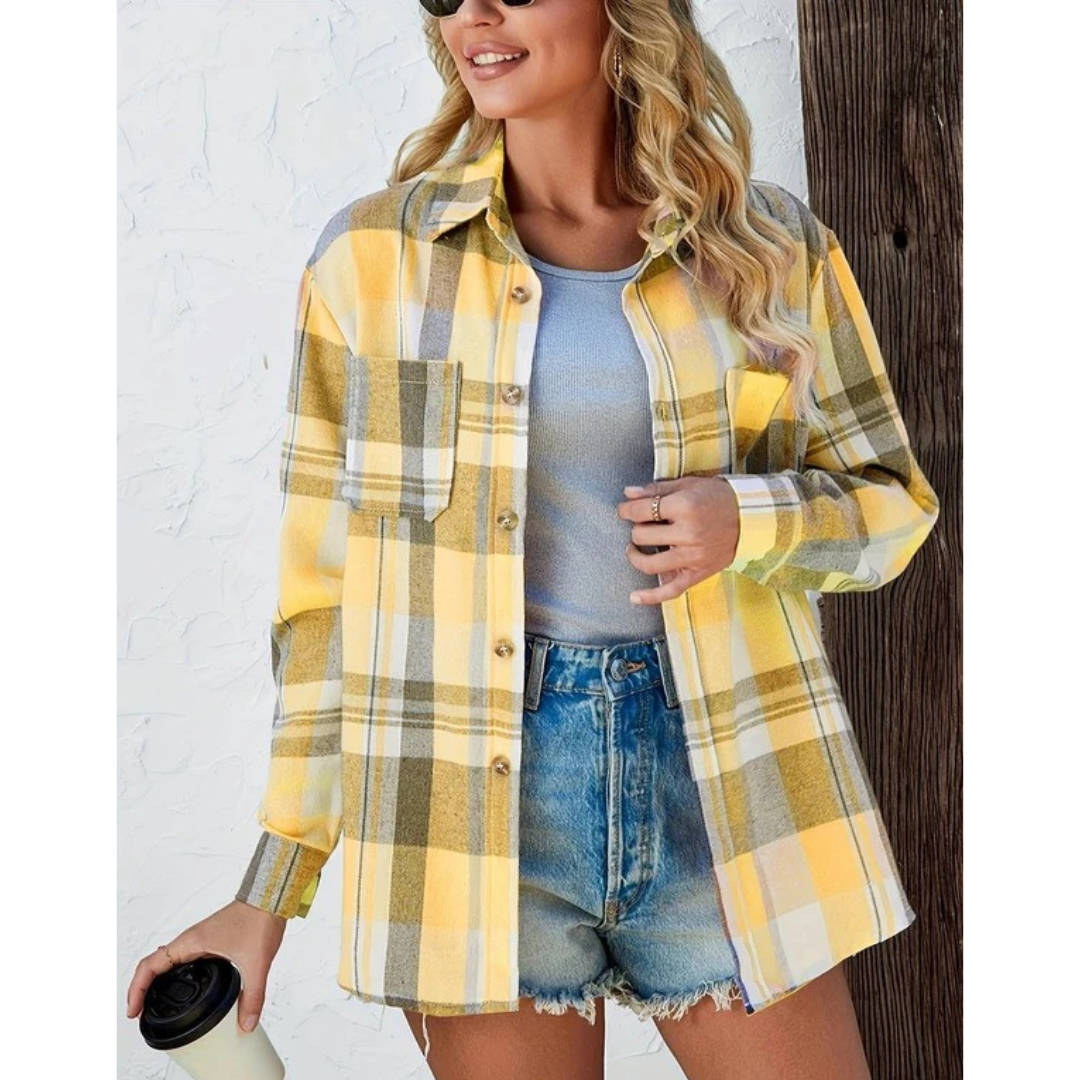 Agnes | Damen Oversized Kariertes Flanellhemd