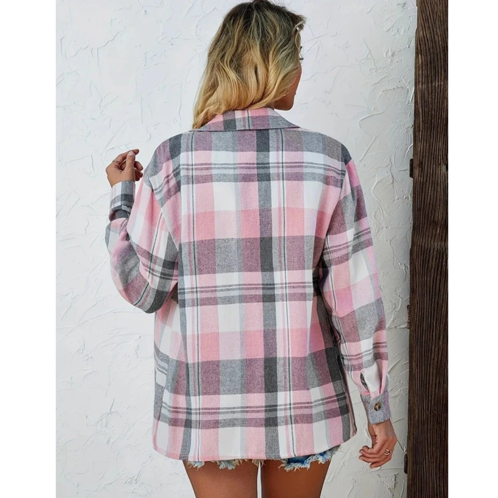Agnes | Damen Oversized Kariertes Flanellhemd