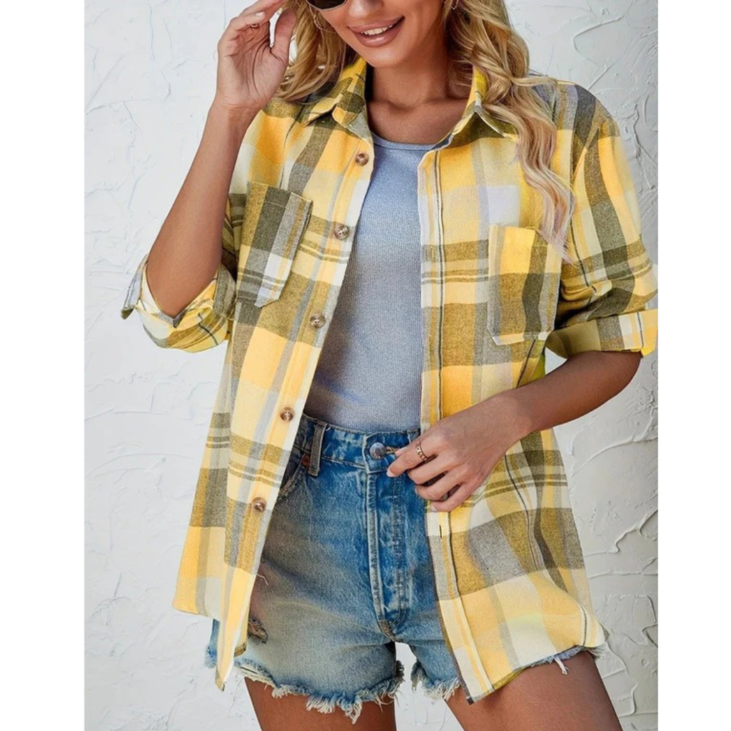 Agnes | Damen Oversized Kariertes Flanellhemd