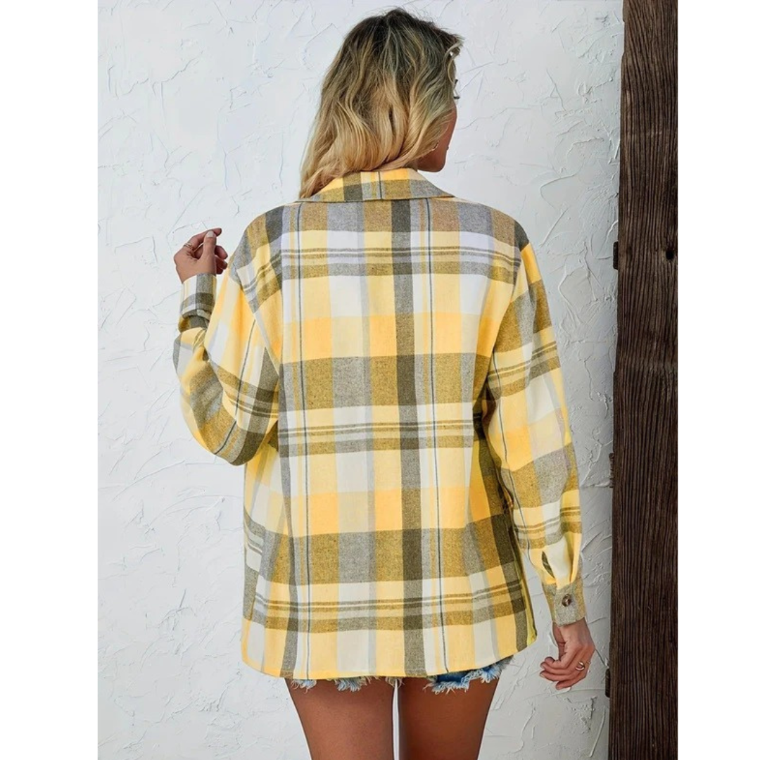 Agnes | Damen Oversized Kariertes Flanellhemd
