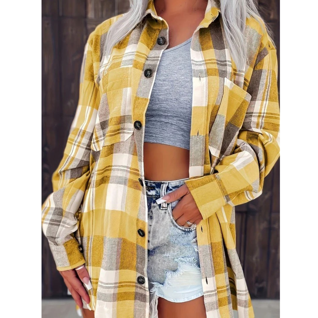Agnes | Damen Oversized Kariertes Flanellhemd