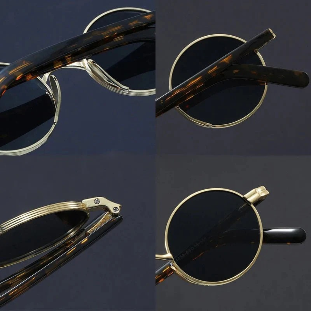 Agnes | Damen Retro Sonnenbrille Rund Metall