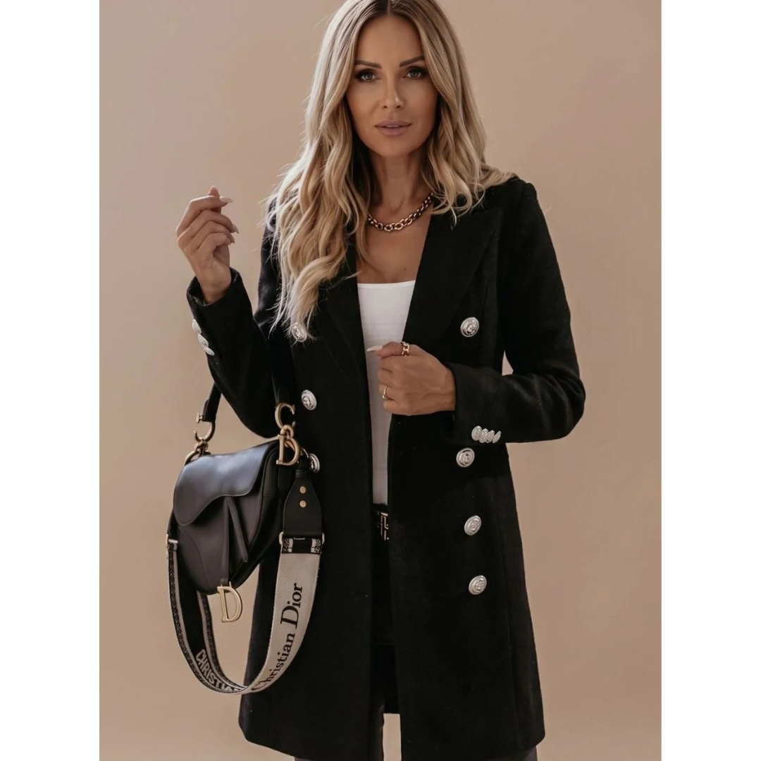 Aileen | Damen Winterjacke mit Knöpfen, Kragen und langram