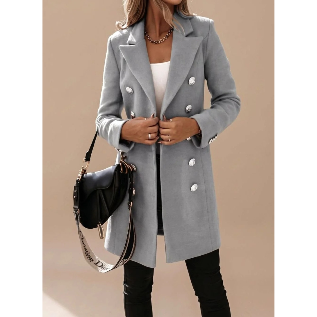 Aileen | Damen Winterjacke mit Knöpfen, Kragen und langram