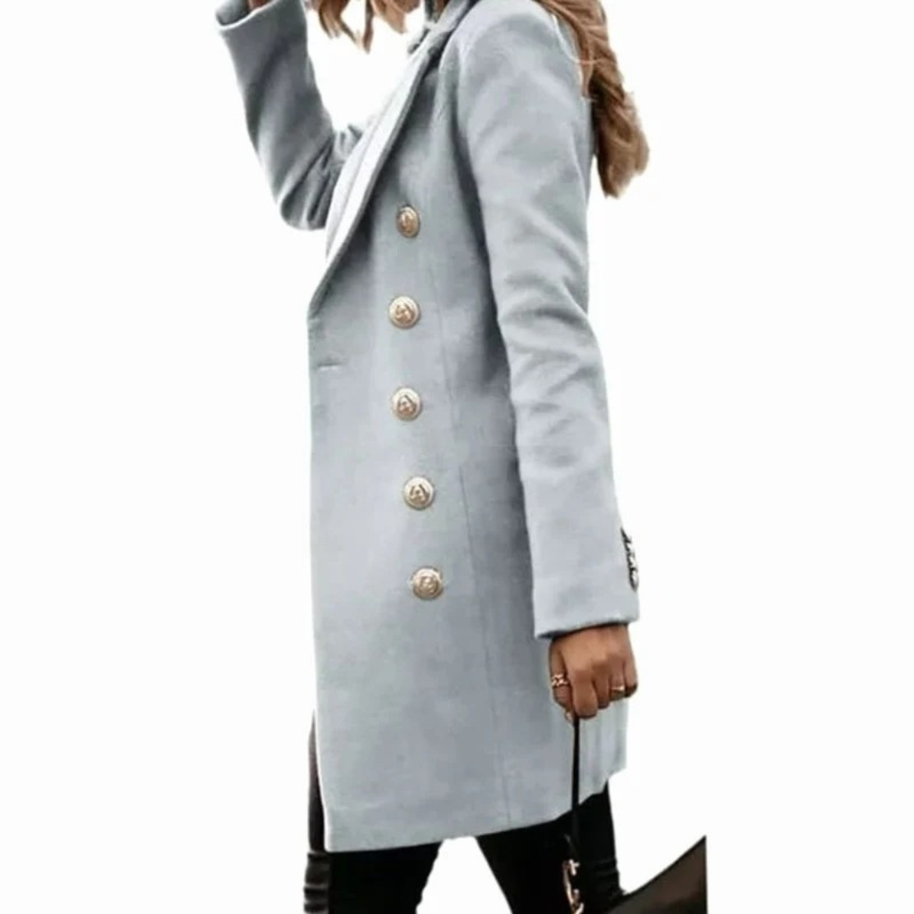 Aileen | Damen Winterjacke mit Knöpfen, Kragen und langram