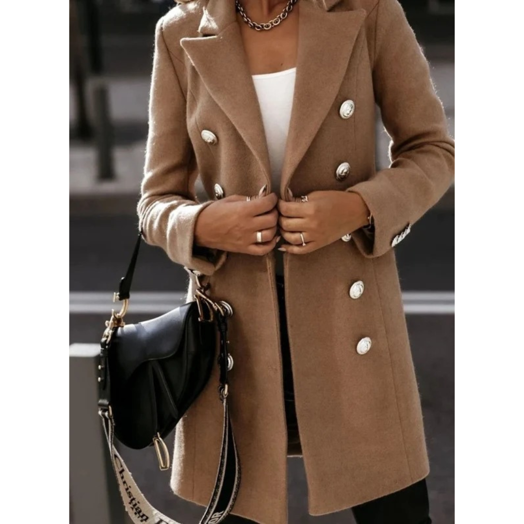 Aileen | Damen Winterjacke mit Knöpfen, Kragen und langram