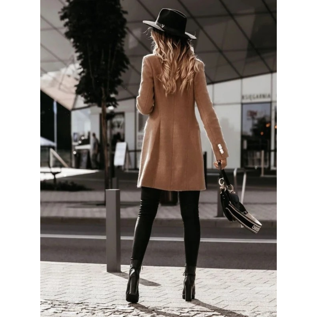 Aileen | Damen Winterjacke mit Knöpfen, Kragen und langram
