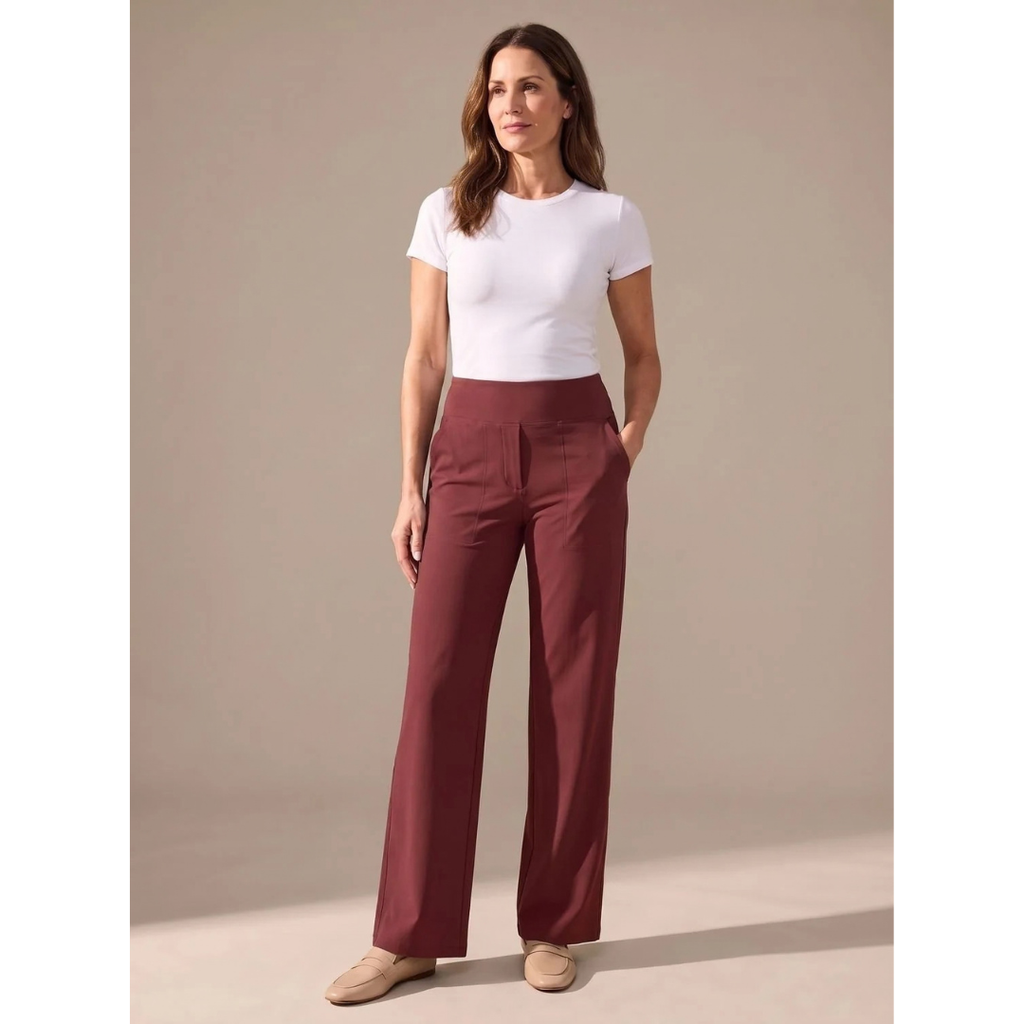 Alaia | Damen Highwaist Hose mit Taschen und elastischem Bund