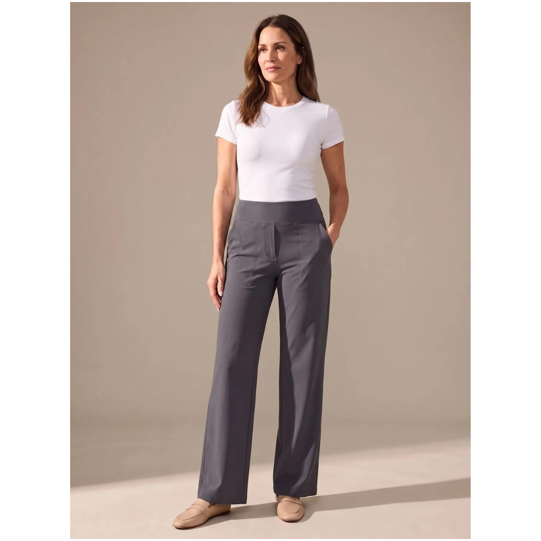 Alaia | Damen Highwaist Hose mit Taschen und elastischem Bund