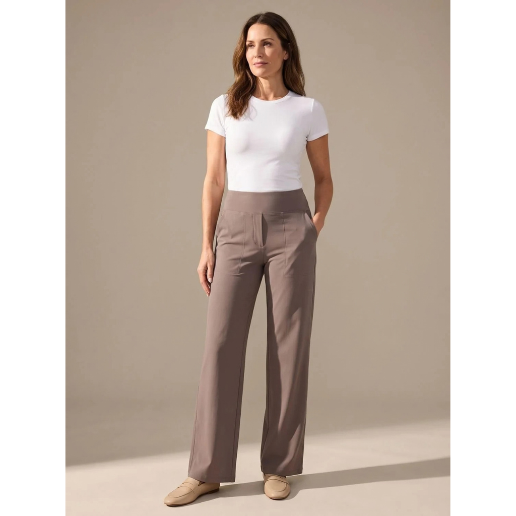 Alaia | Damen Highwaist Hose mit Taschen und elastischem Bund