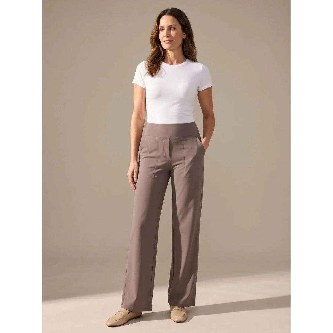 Alaia | Damen Highwaist Hose mit Taschen und elastischem Bund