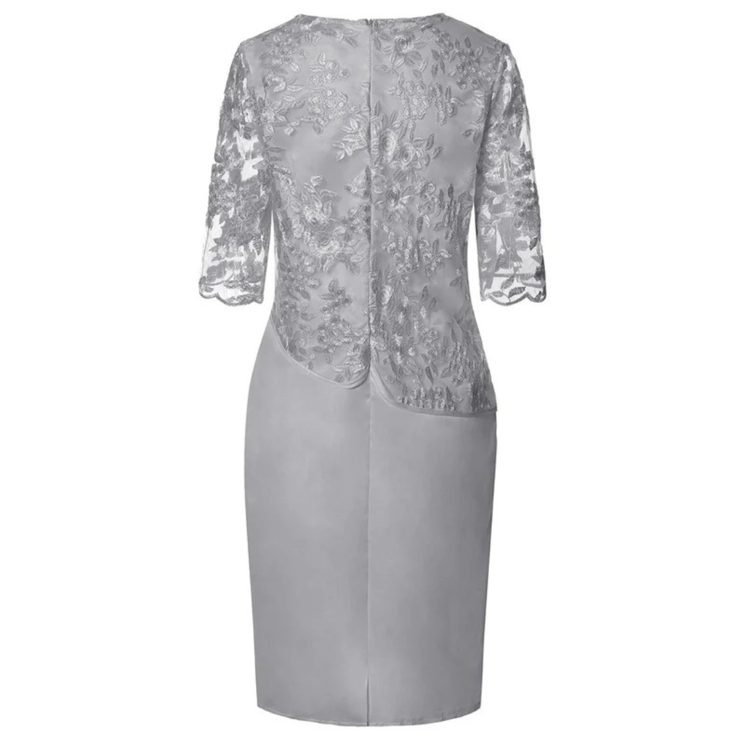 Albina | Besticktes Midi-Abendkleid in Große Größen