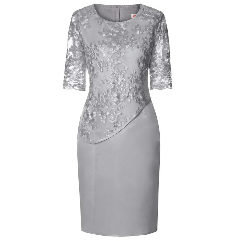 Albina | Besticktes Midi-Abendkleid in Große Größen