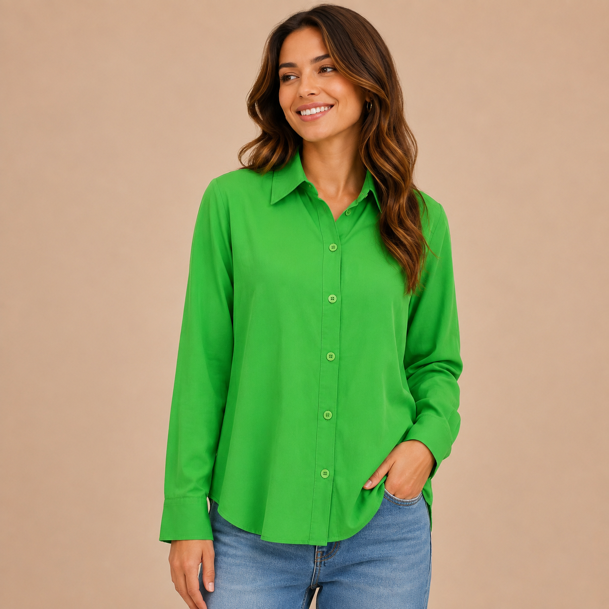 Alena | Damen Stilvolle Langarm Bluse Für Alltag