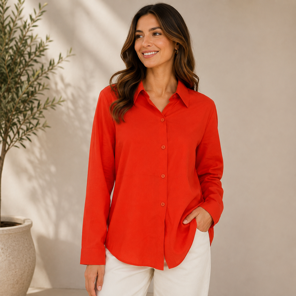Alena | Damen Stilvolle Langarm Bluse Für Alltag