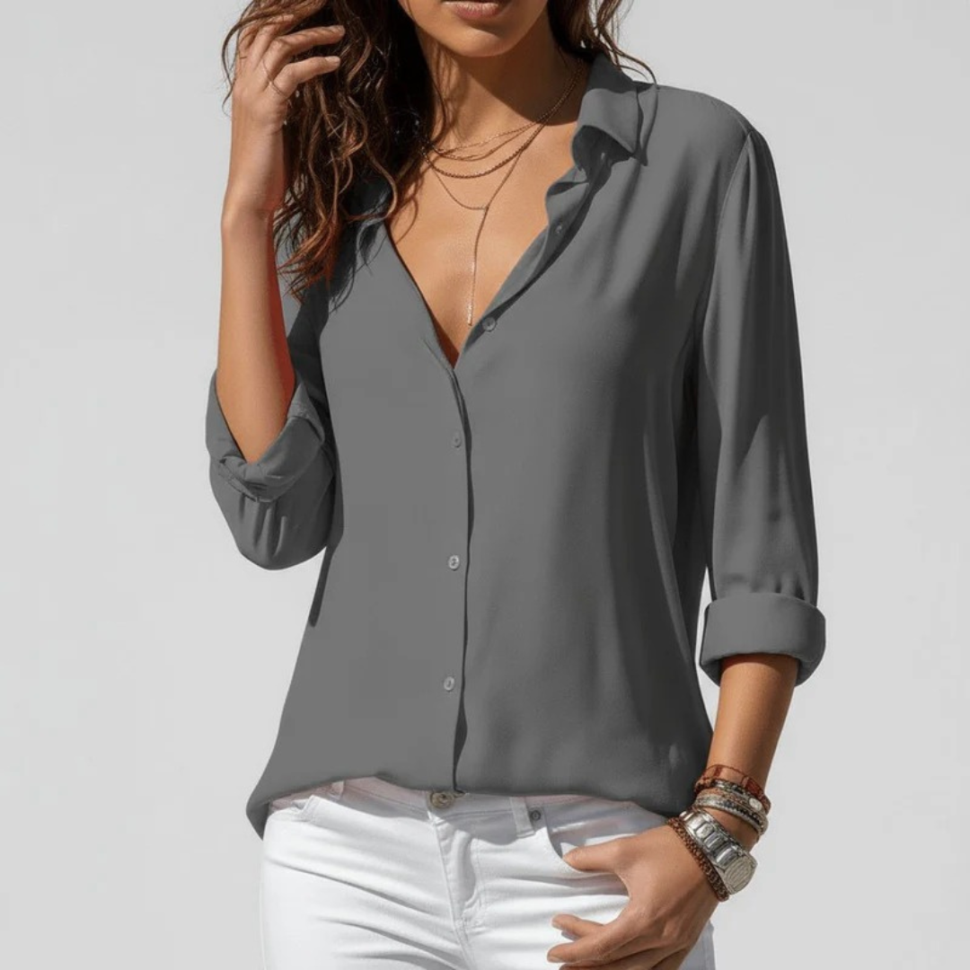 Alena | Damen Stilvolle Langarm Bluse Für Alltag