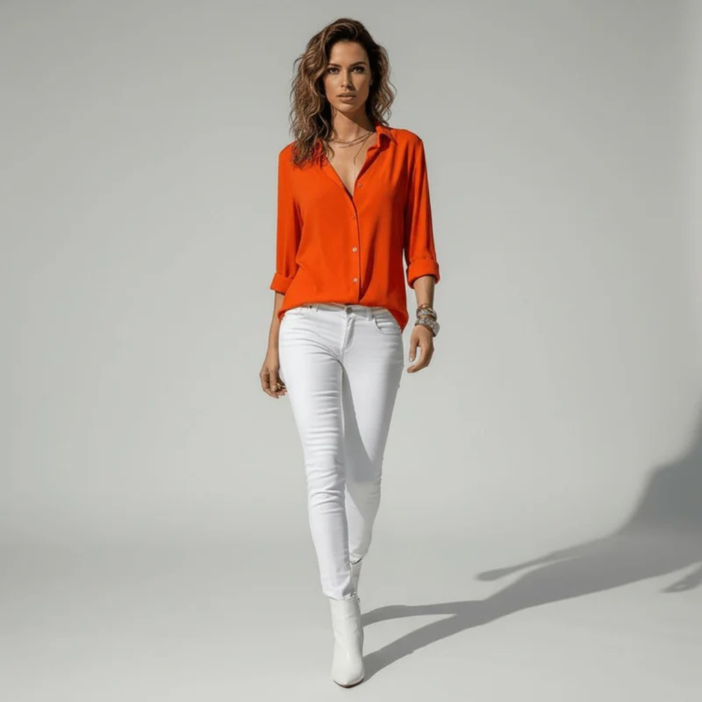 Alena | Damen Stilvolle Langarm Bluse Für Alltag