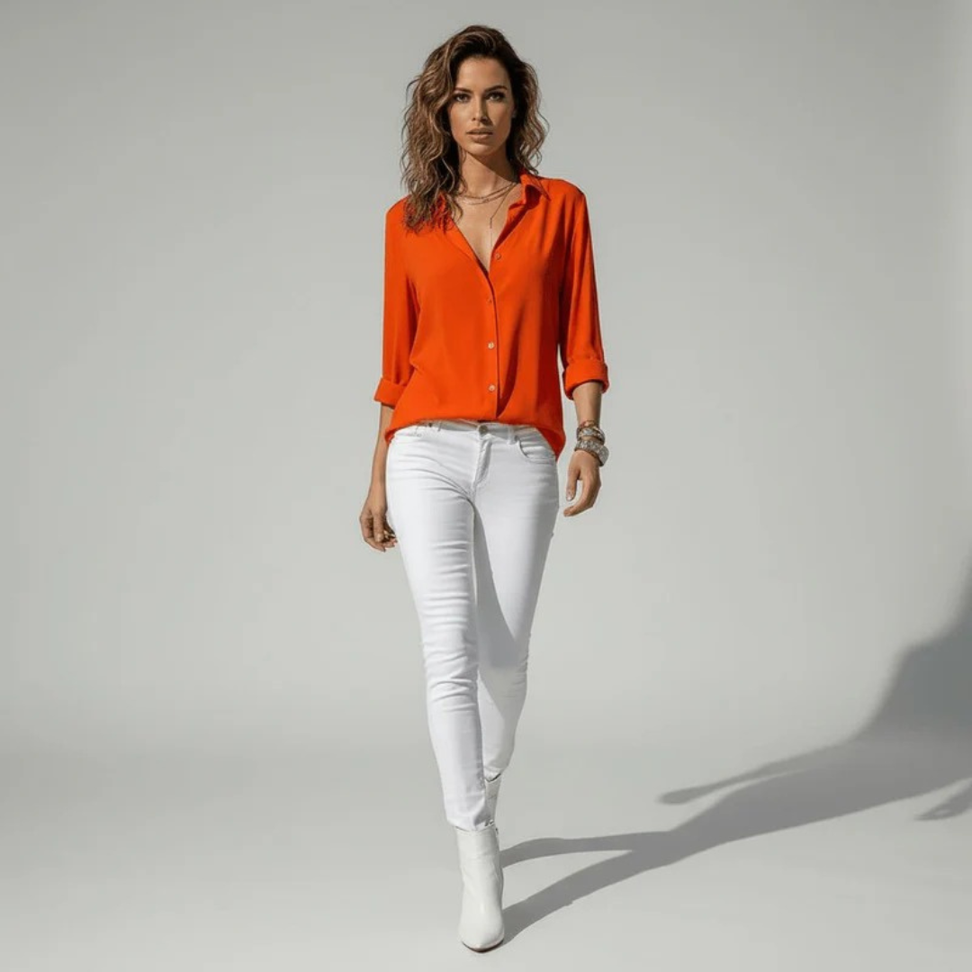 Alena | Damen Stilvolle Langarm Bluse Für Alltag