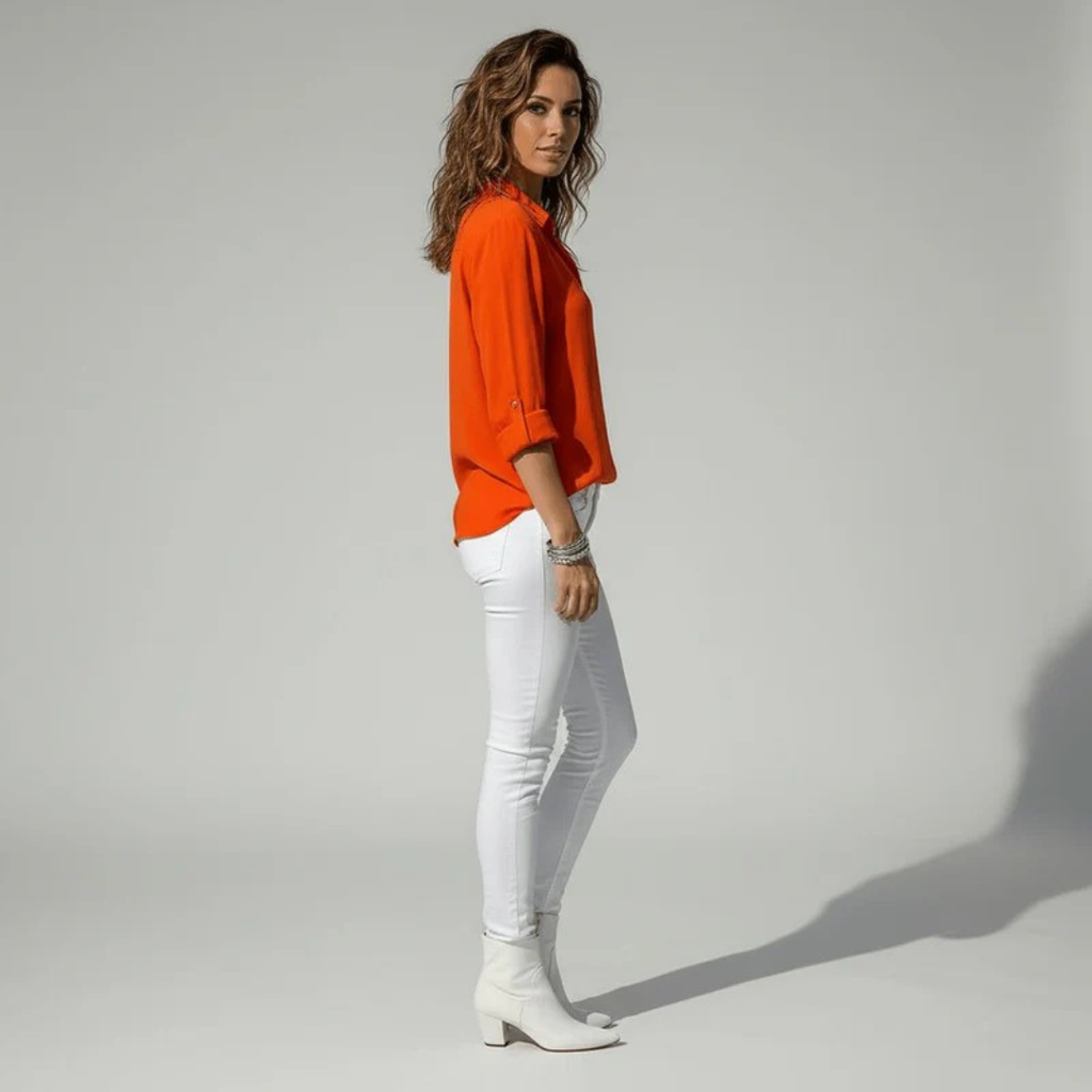 Alena | Damen Stilvolle Langarm Bluse Für Alltag