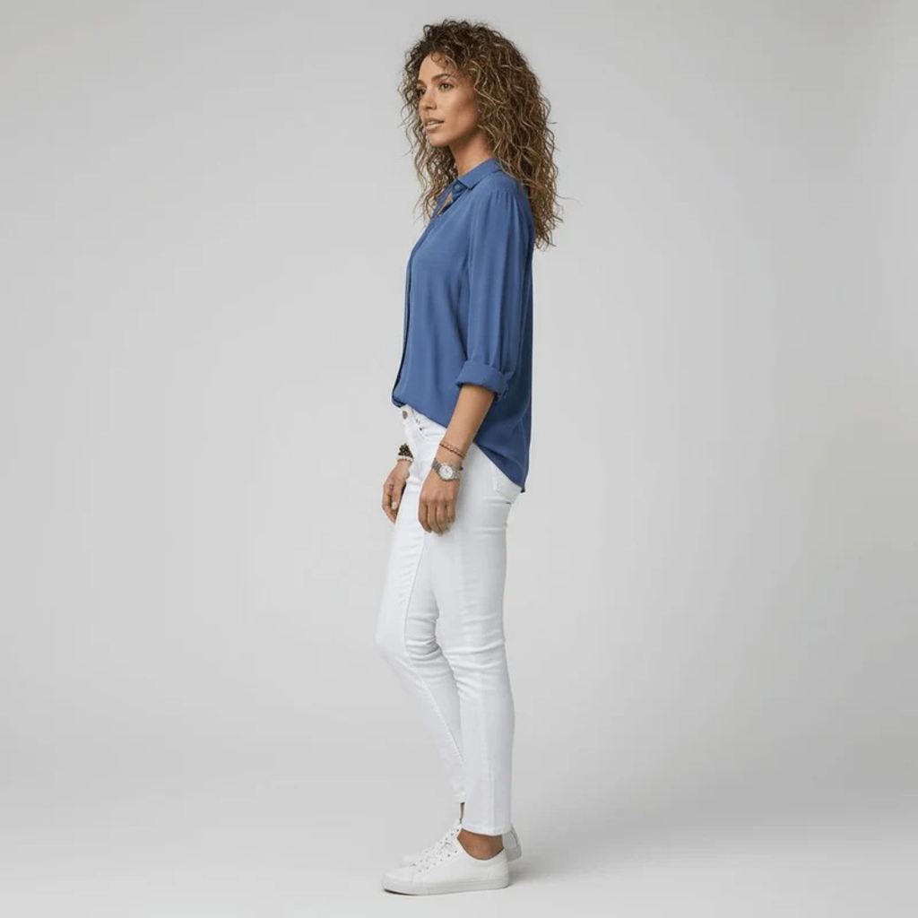 Alena | Damen Stilvolle Langarm Bluse Für Alltag