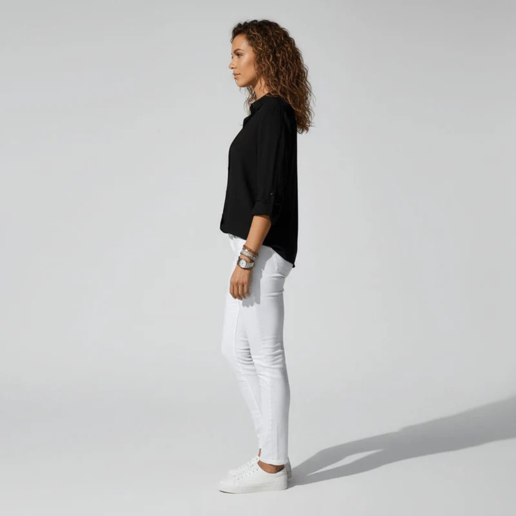 Alena | Damen Stilvolle Langarm Bluse Für Alltag