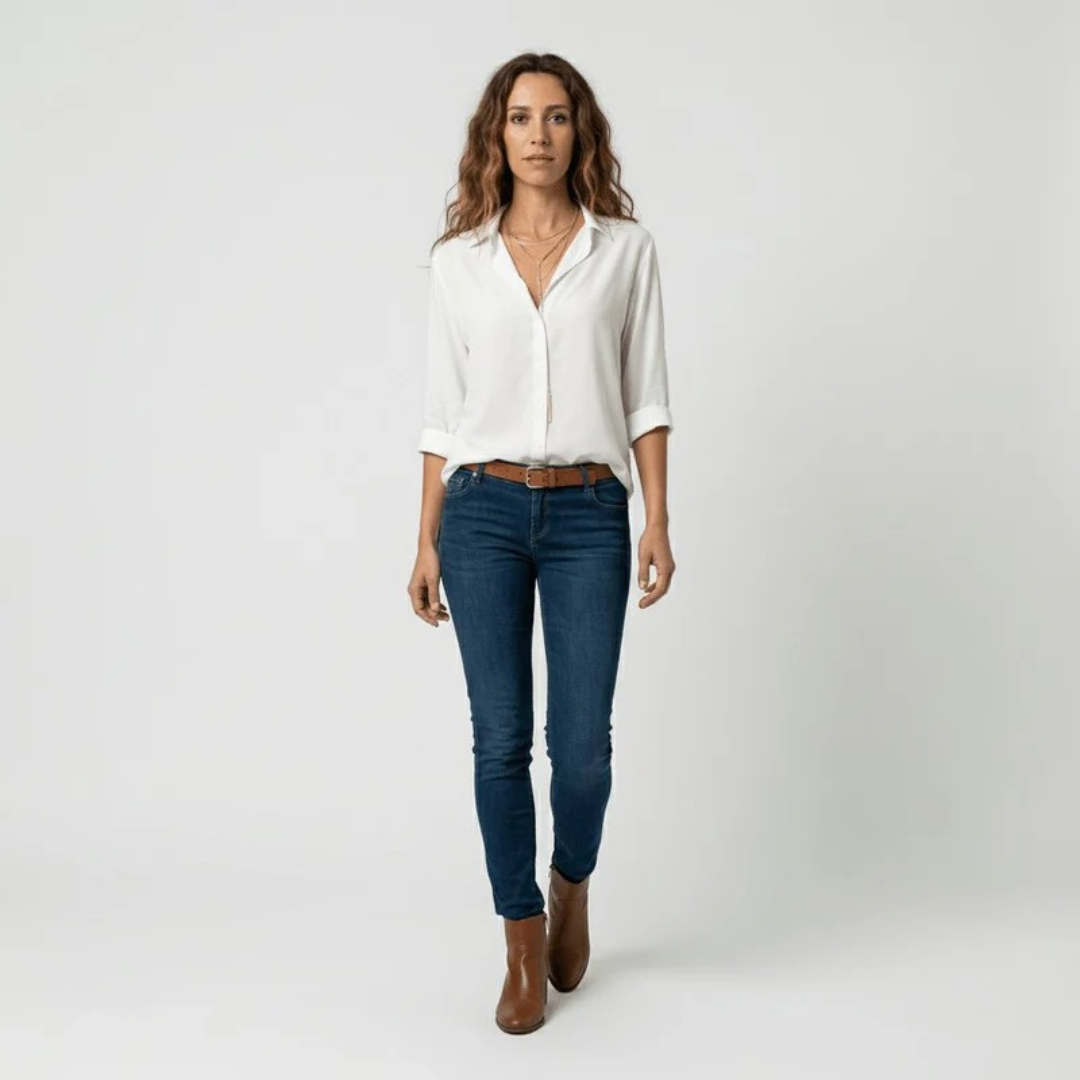 Alena | Damen Stilvolle Langarm Bluse Für Alltag