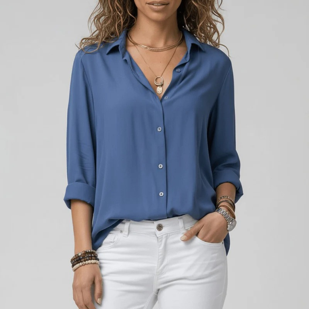 Alena | Damen Stilvolle Langarm Bluse Für Alltag