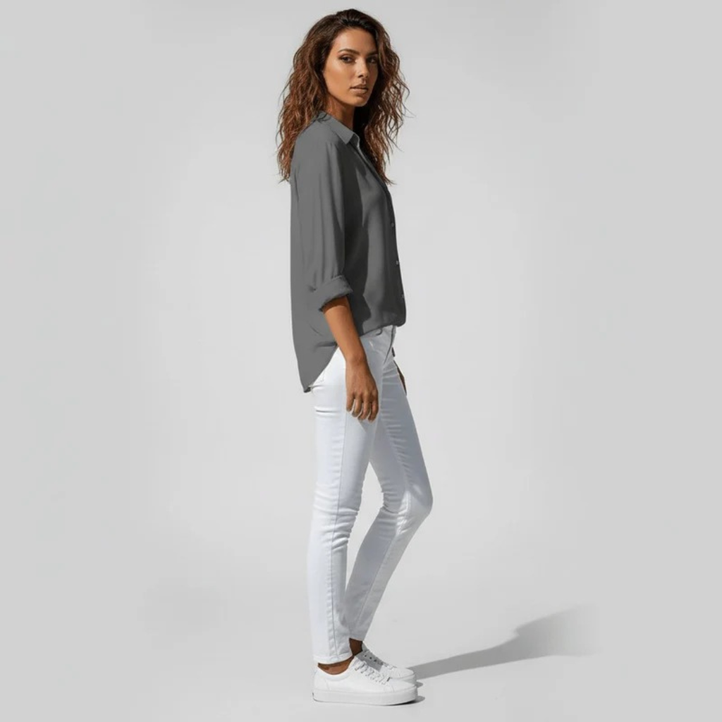 Alena | Damen Stilvolle Langarm Bluse Für Alltag