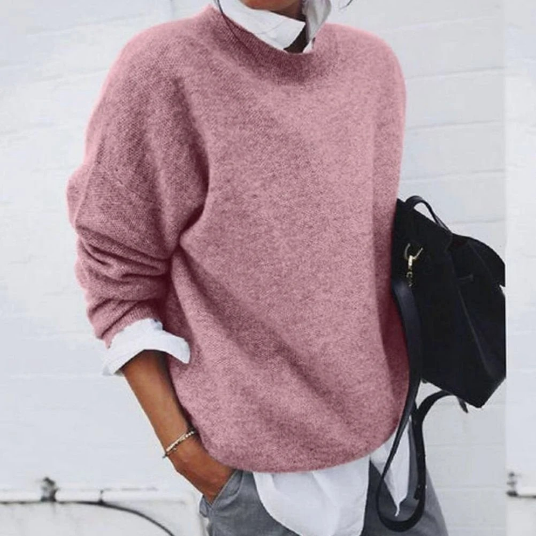 Alessa | Damen Strickpullover mit Langarm und Weitem Schnitt