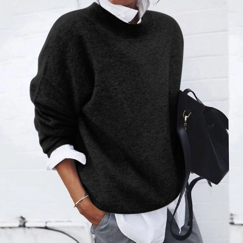 Alessa | Damen Strickpullover mit Langarm und Weitem Schnitt