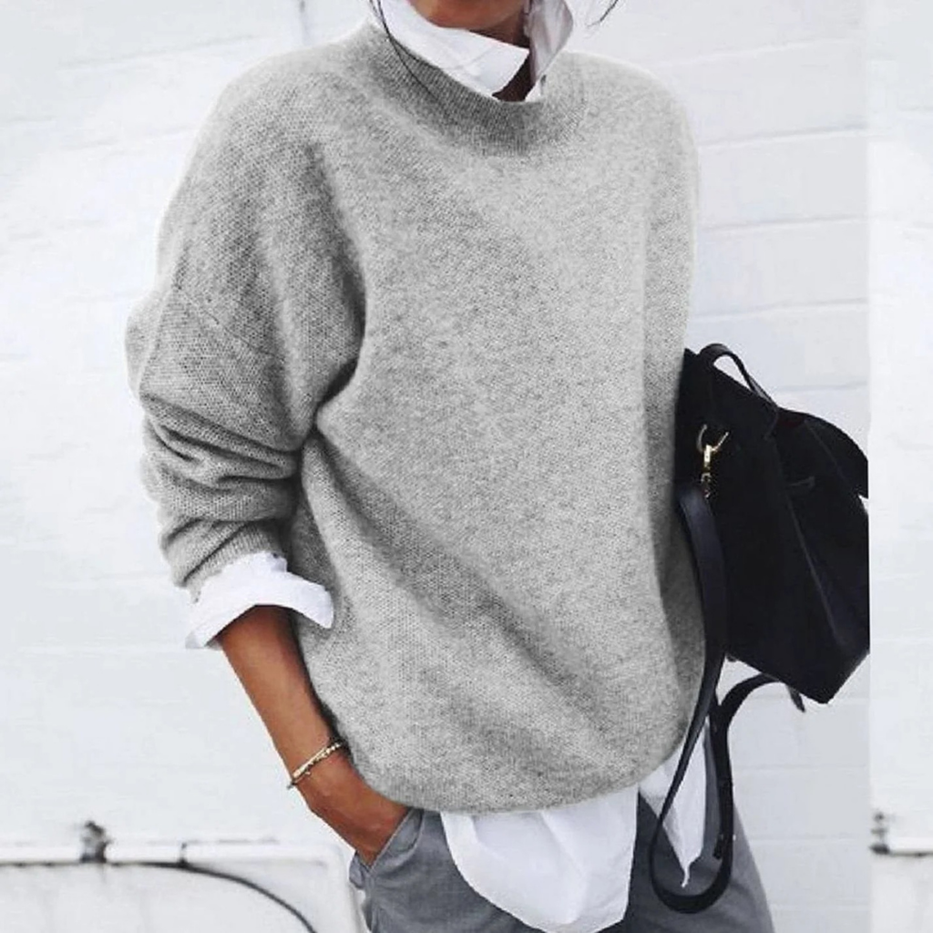 Alessa | Damen Strickpullover mit Langarm und Weitem Schnitt