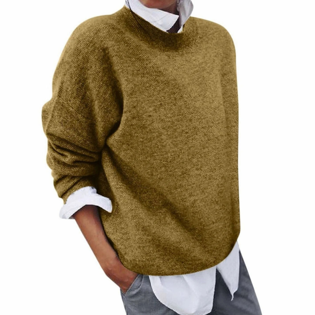Alessa | Damen Strickpullover mit Langarm und Weitem Schnitt