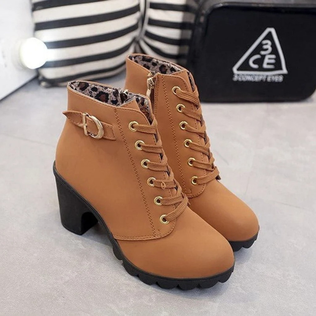 Alessandra | Damen Orthopädische Stiefeletten Mit Reißverschluss Und Absatz Design