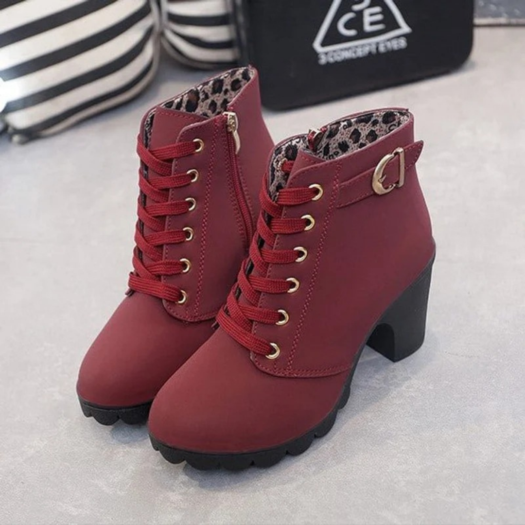 Alessandra | Damen Orthopädische Stiefeletten Mit Reißverschluss Und Absatz Design