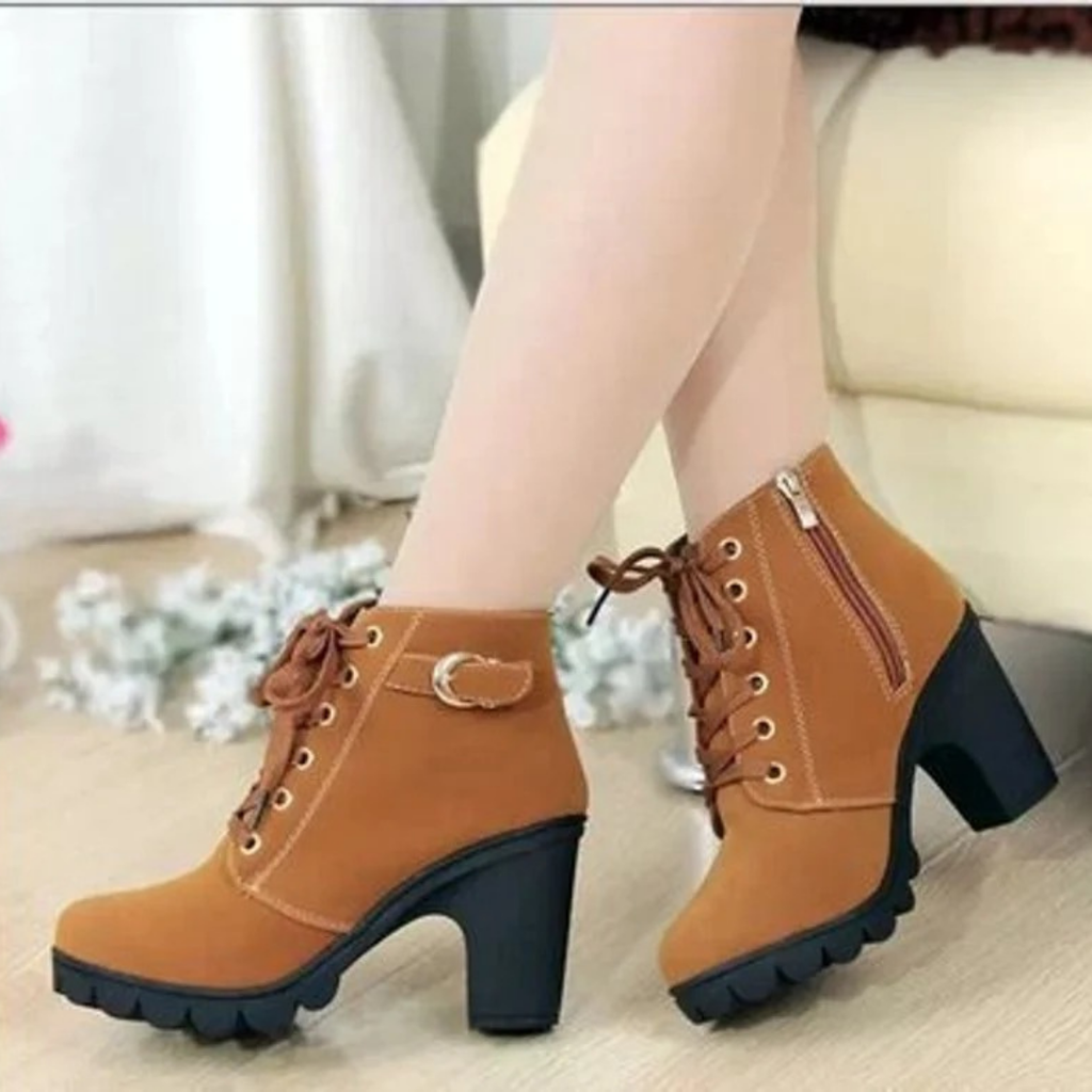 Alessandra | Damen Orthopädische Stiefeletten Mit Reißverschluss Und Absatz Design