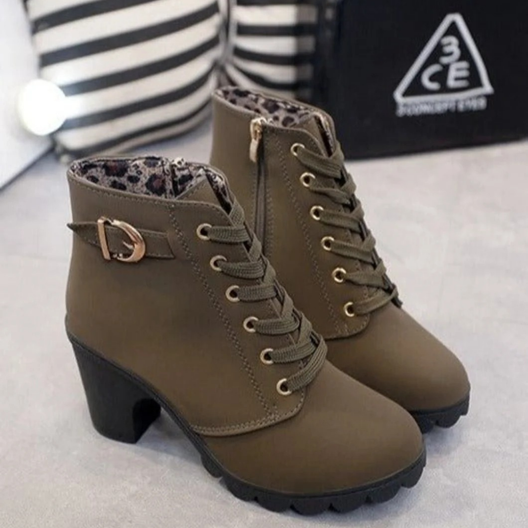 Alessandra | Damen Orthopädische Stiefeletten Mit Reißverschluss Und Absatz Design