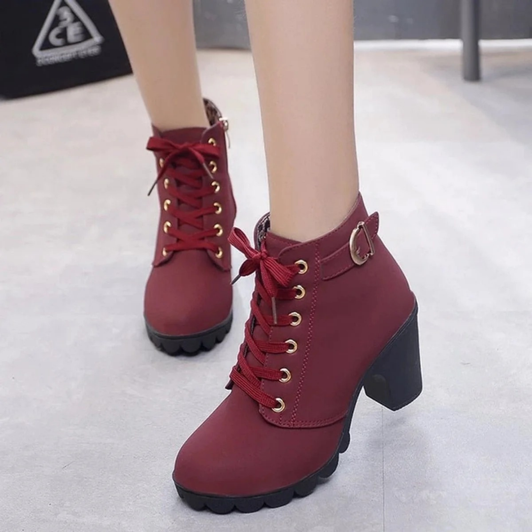 Alessandra | Damen Orthopädische Stiefeletten Mit Reißverschluss Und Absatz Design